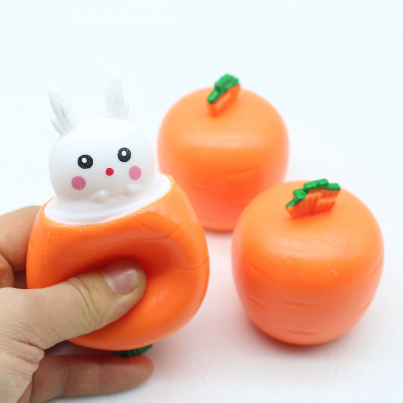 Rabbit Carrot Decompression Elastic Ball Toy