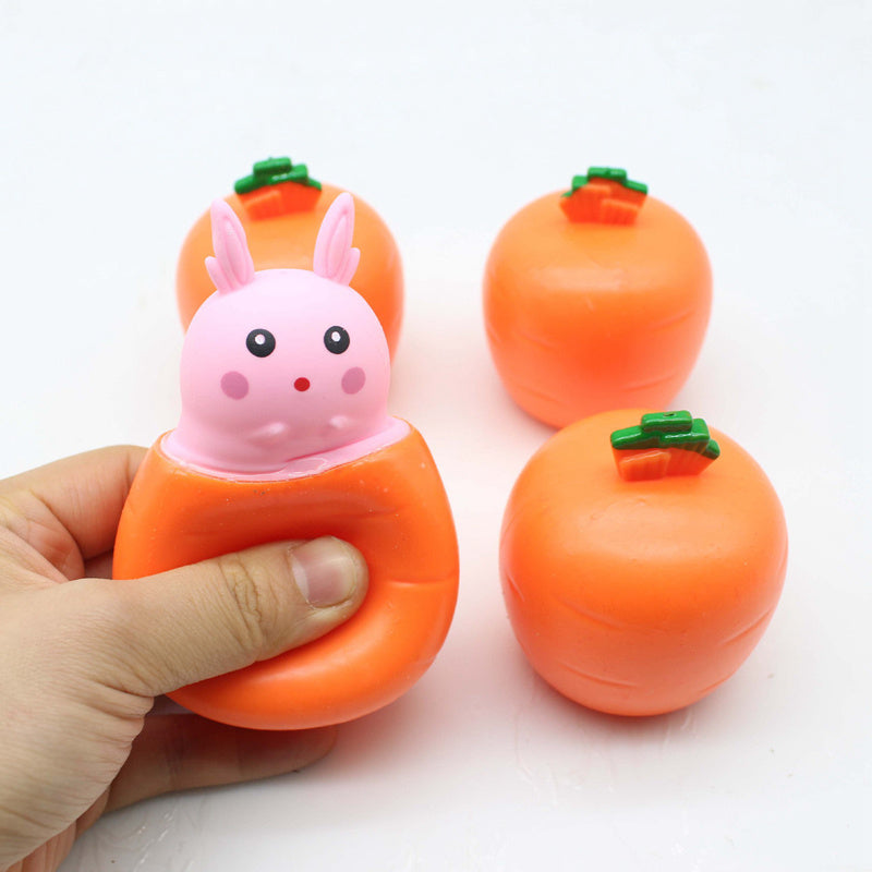 Rabbit Carrot Decompression Elastic Ball Toy