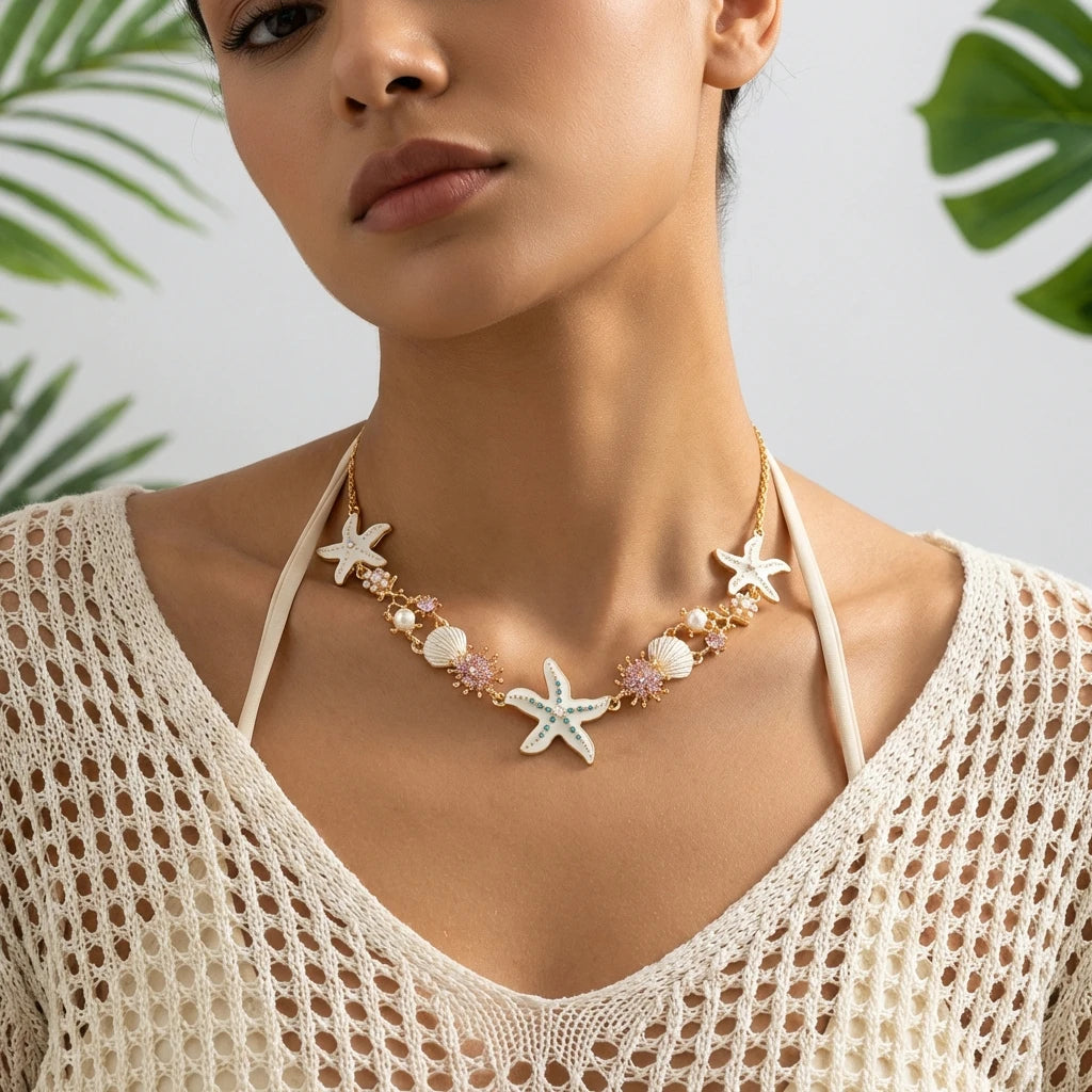 Starfish  Pearl  Necklace