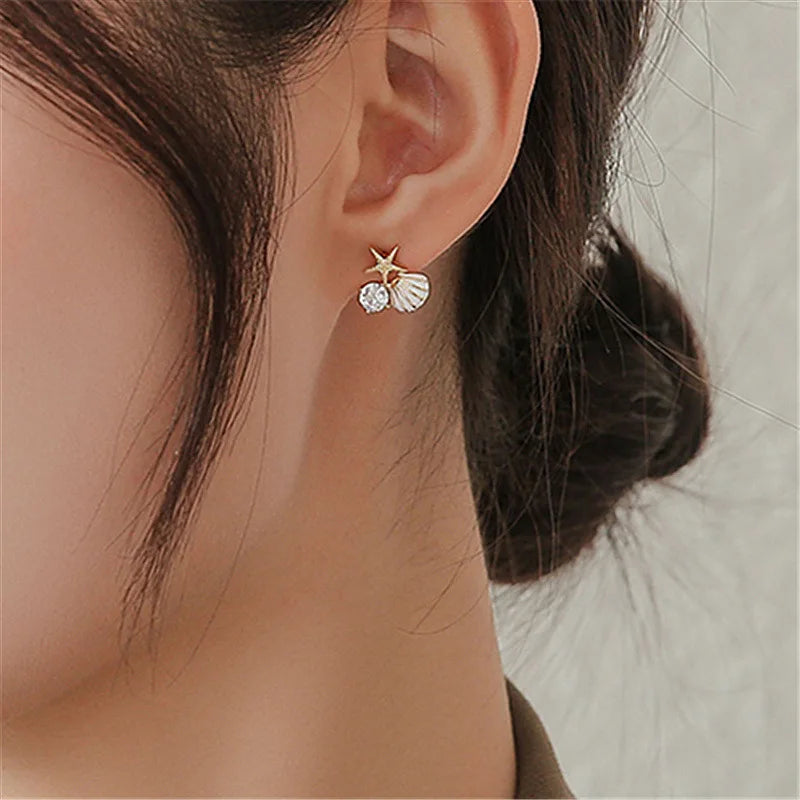 Shell Starfish Earrings