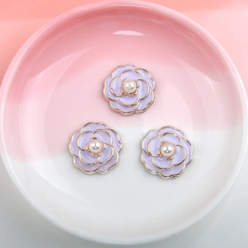 Flower Pearl  Button