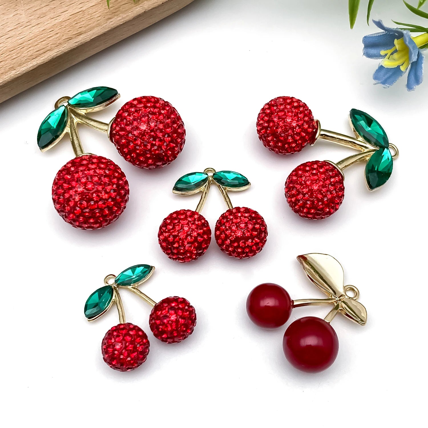 Cherry Charms for Bracelet & Keychain