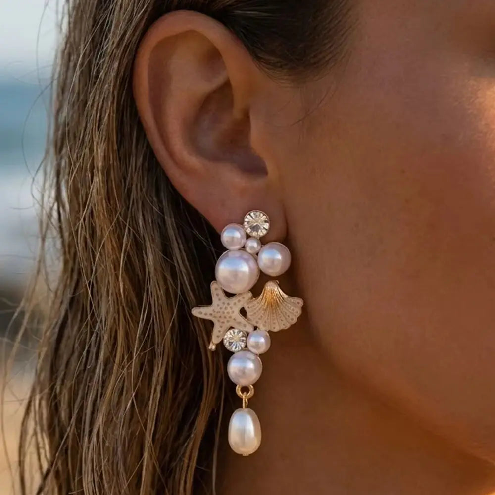 Starfish Seashell Earrings