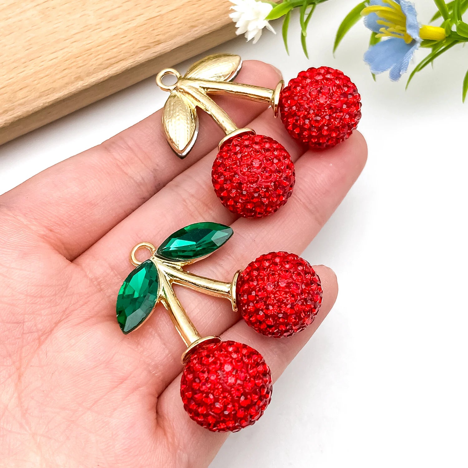 Cherry Charms for Bracelet & Keychain