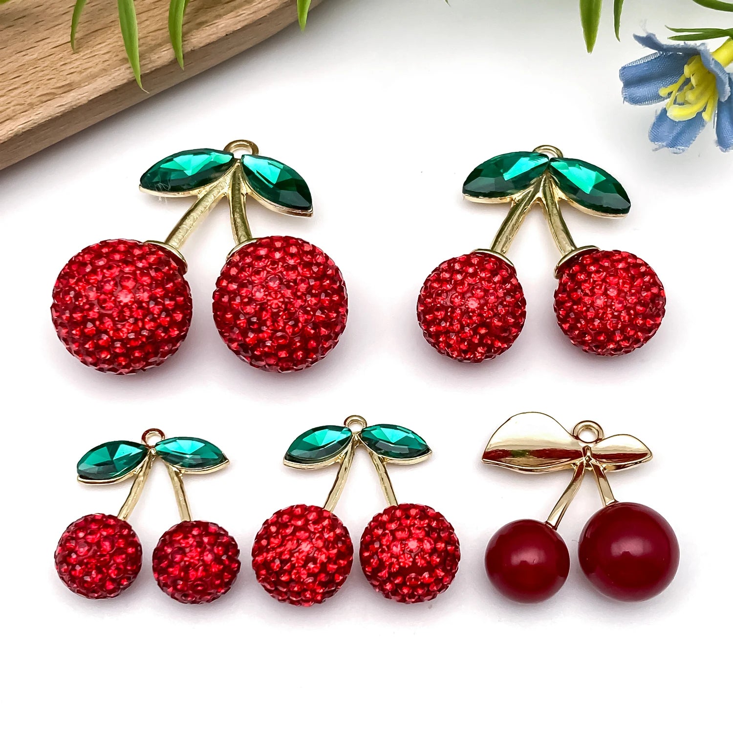 Cherry Charms for Bracelet & Keychain