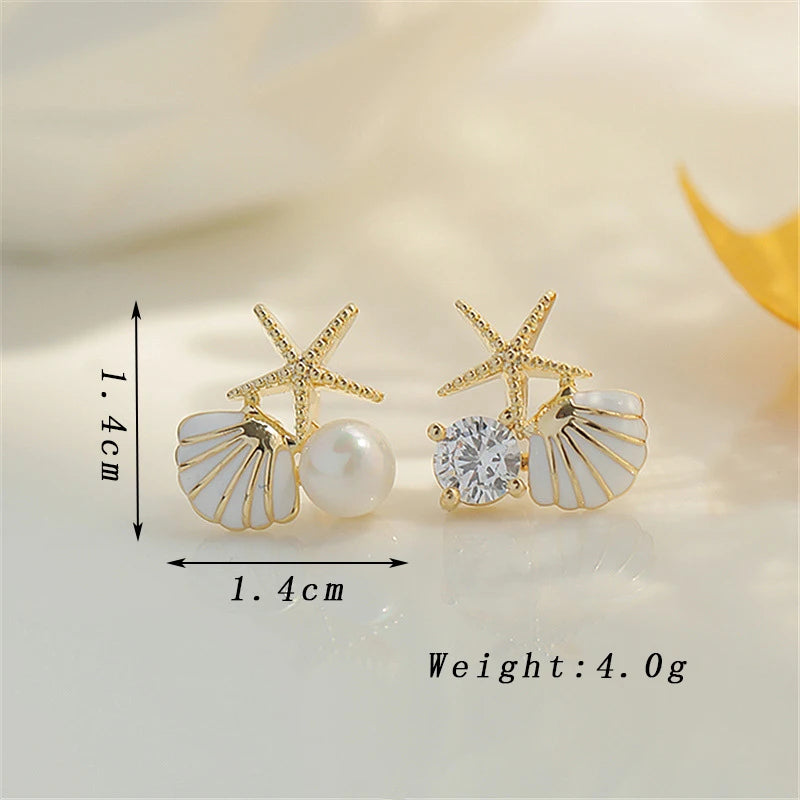Shell Starfish Earrings
