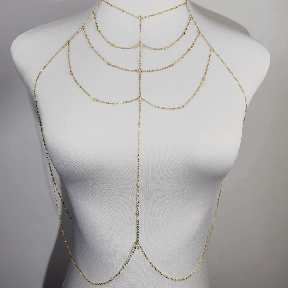 Gold  Multi Layer Body Necklace