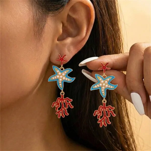 Red Coral Earrings