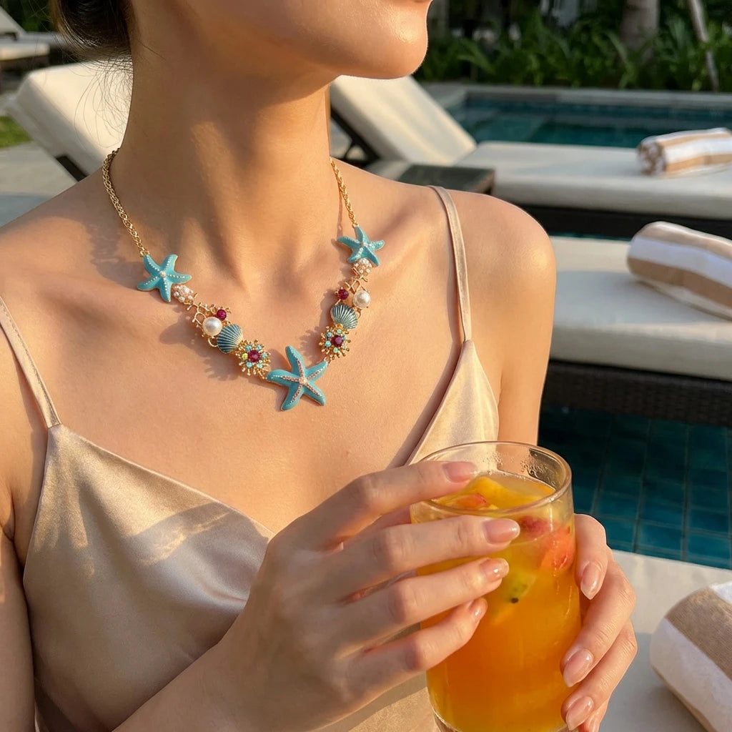 Starfish  Pearl  Necklace