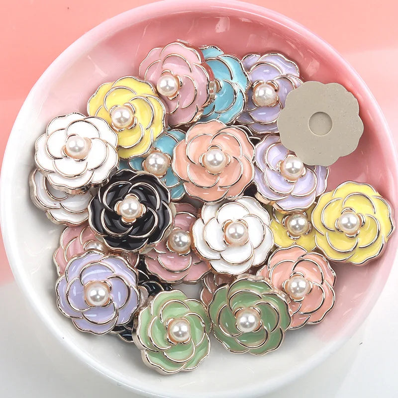 Flower Pearl  Button