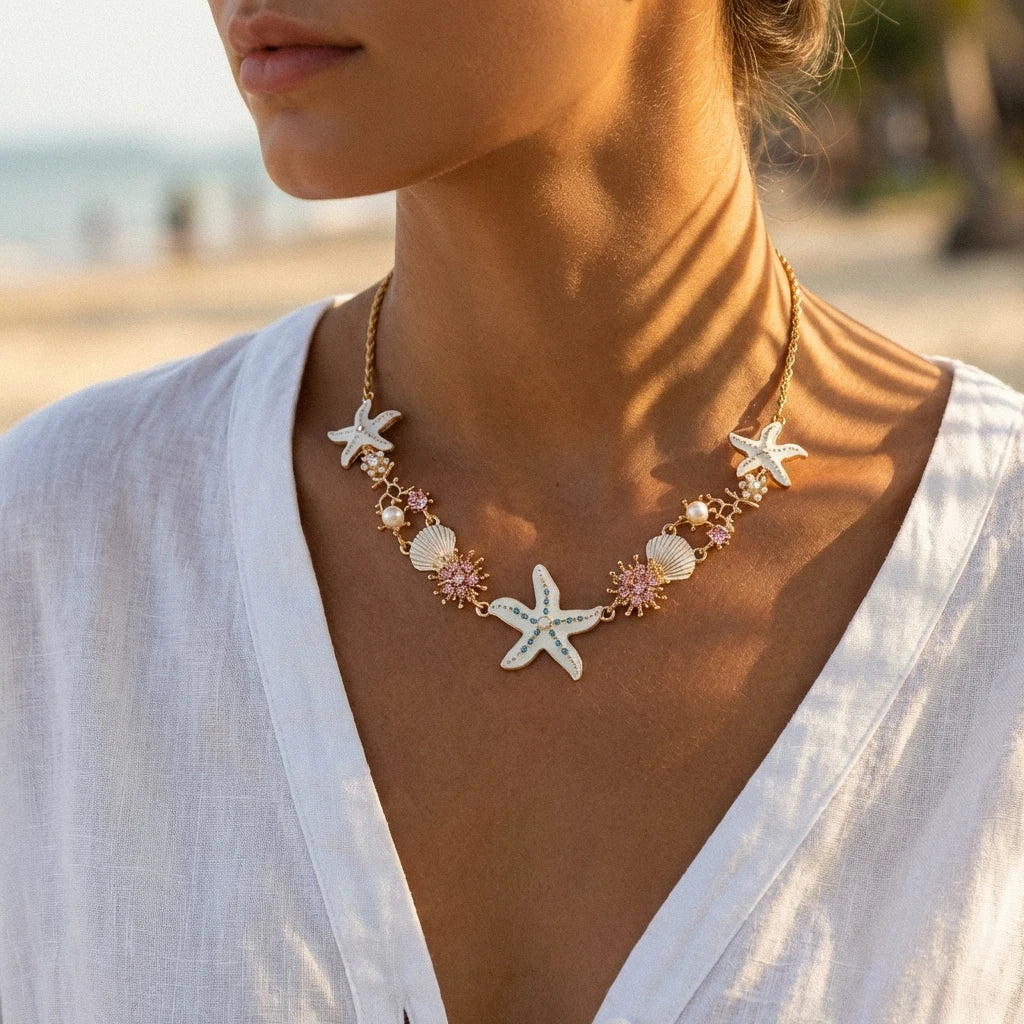 Starfish  Pearl  Necklace