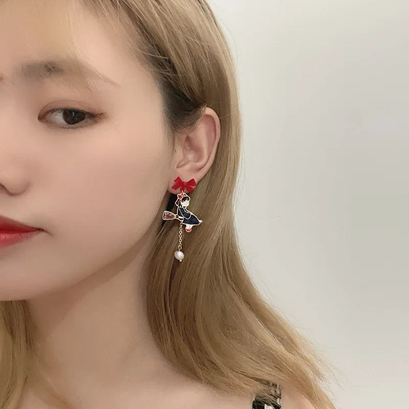 Red Bow Earrings