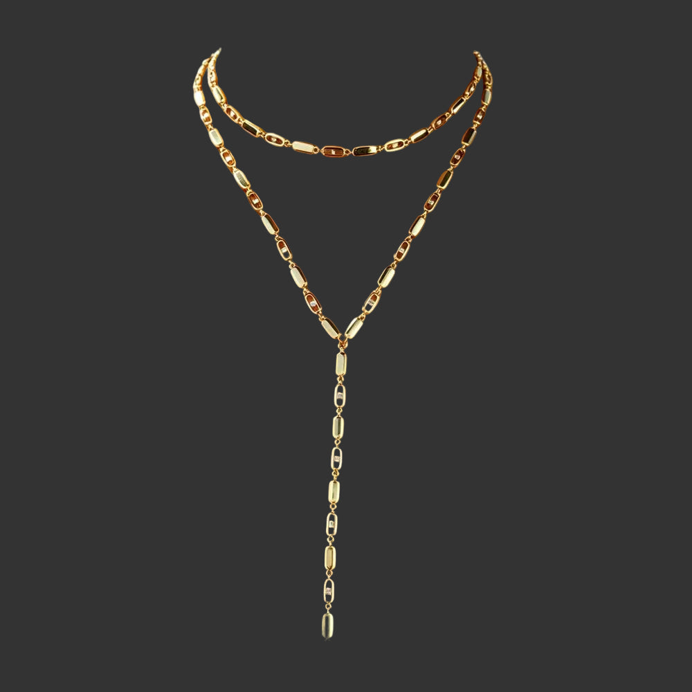 Gold Hand Bracelet, Choker Lariat Necklace