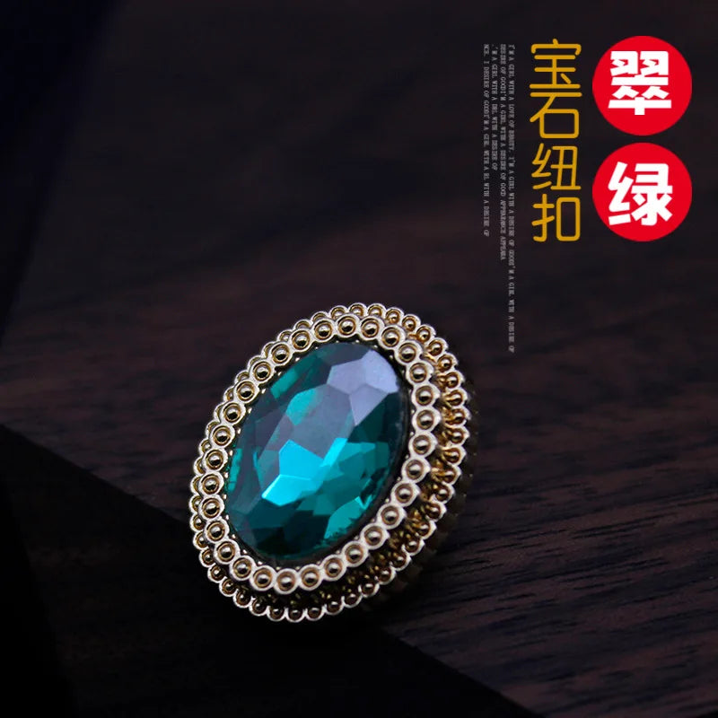 Metal Gold Gems Buttons