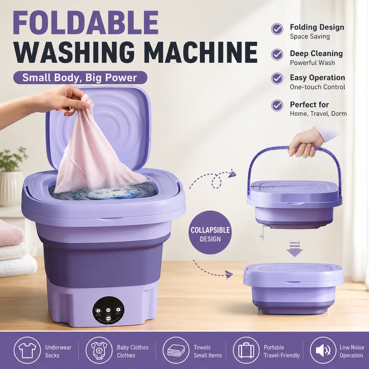Portable Folding Mini Washing Machine💕