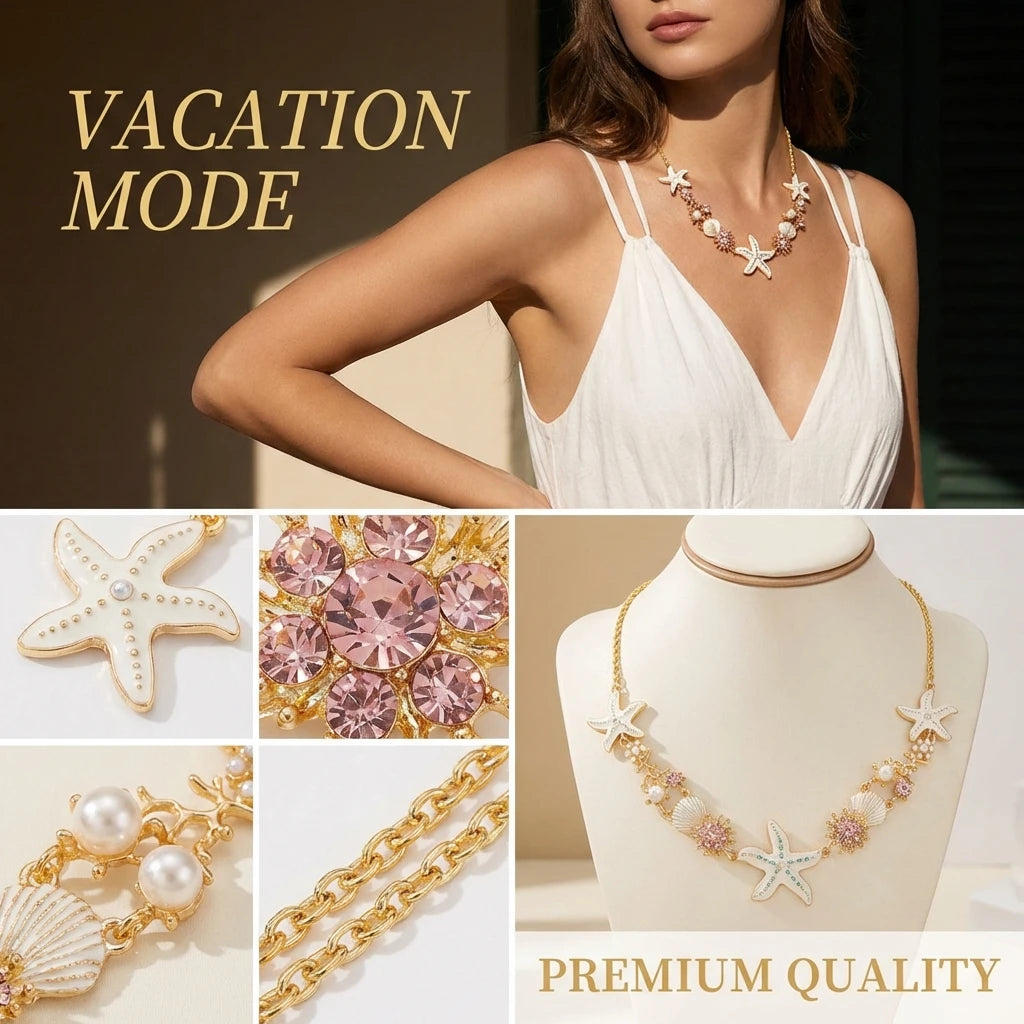Starfish  Pearl  Necklace