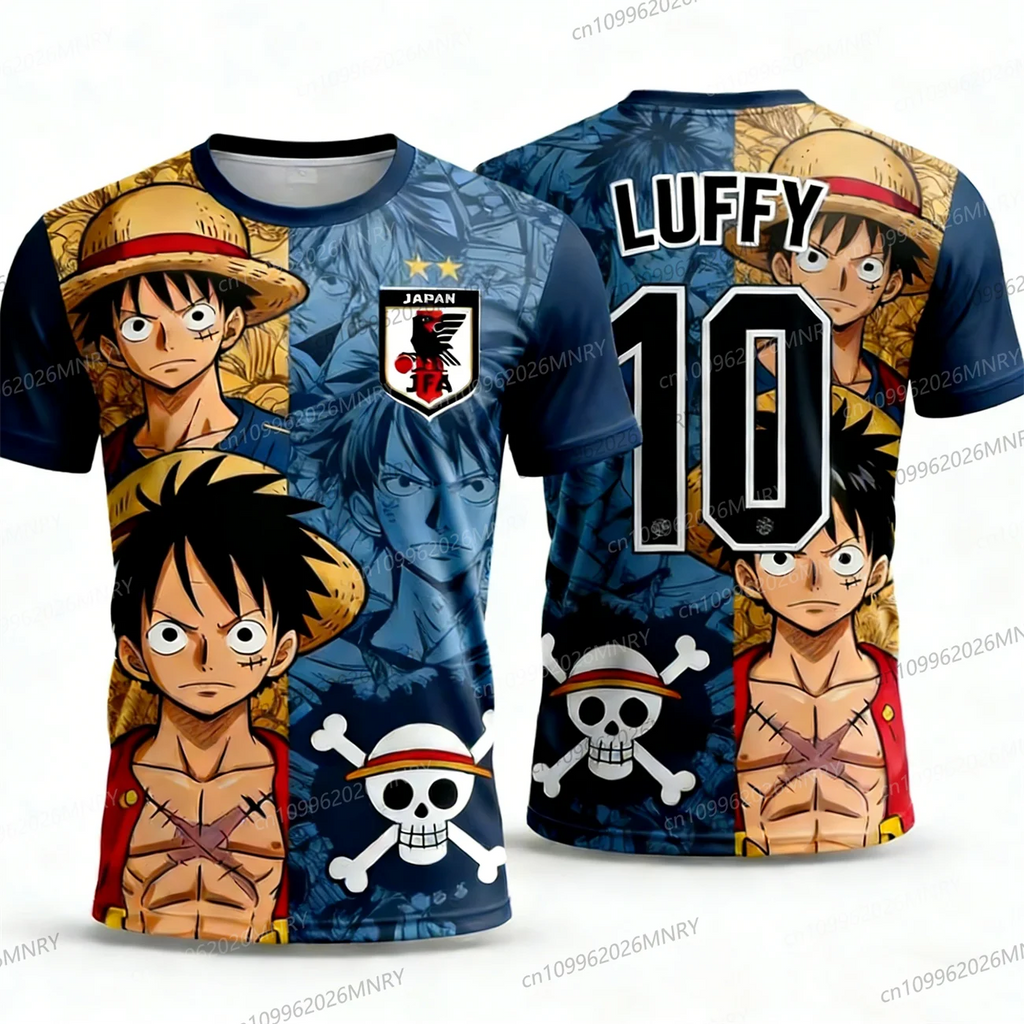 One Piece Luffy Football Jersey T-shirt