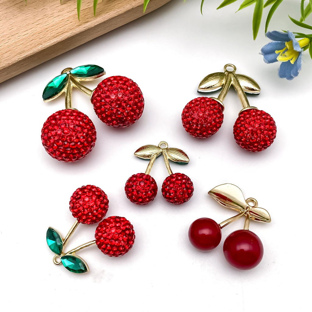 Cherry Charms for Bracelet & Keychain