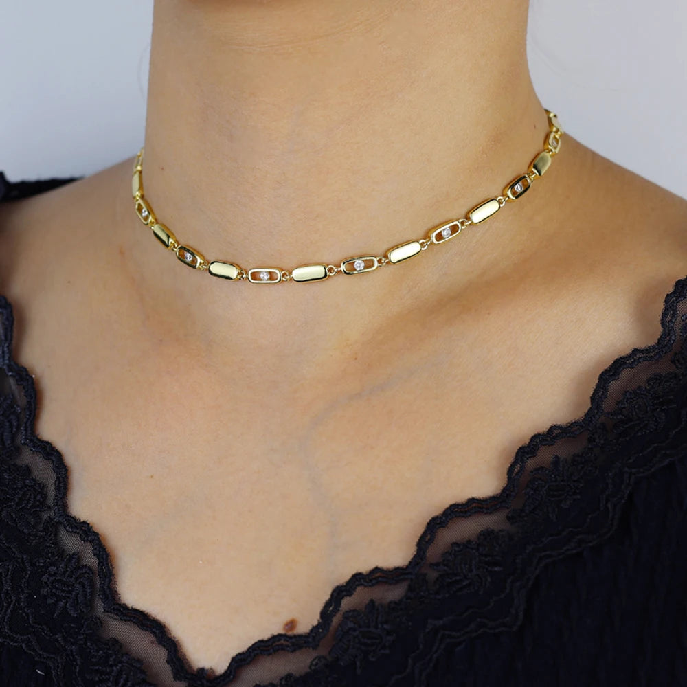 Gold Hand Bracelet, Choker Lariat Necklace