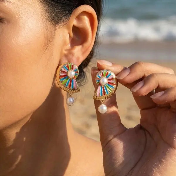 Red Coral Earrings
