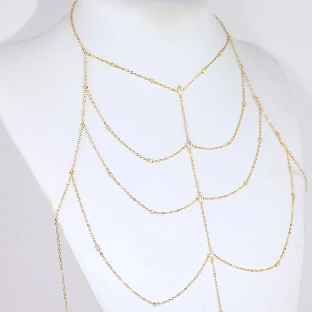 Gold  Multi Layer Body Necklace