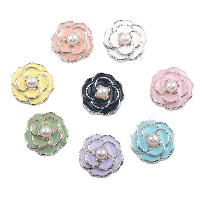 Flower Pearl  Button