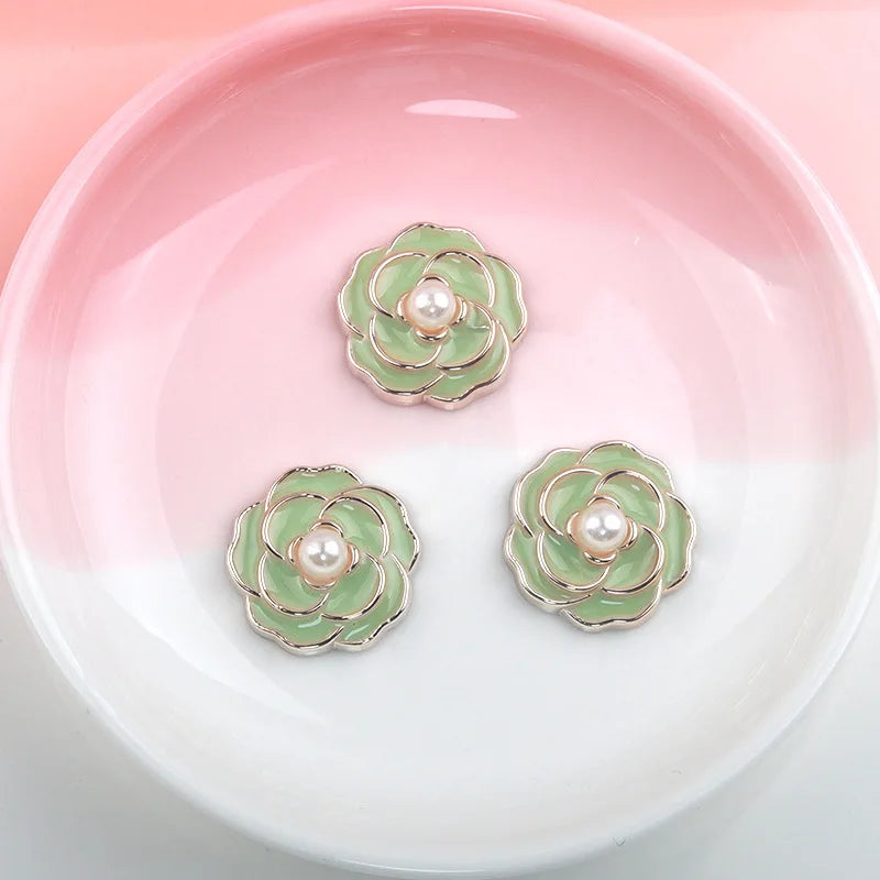 Flower Pearl  Button