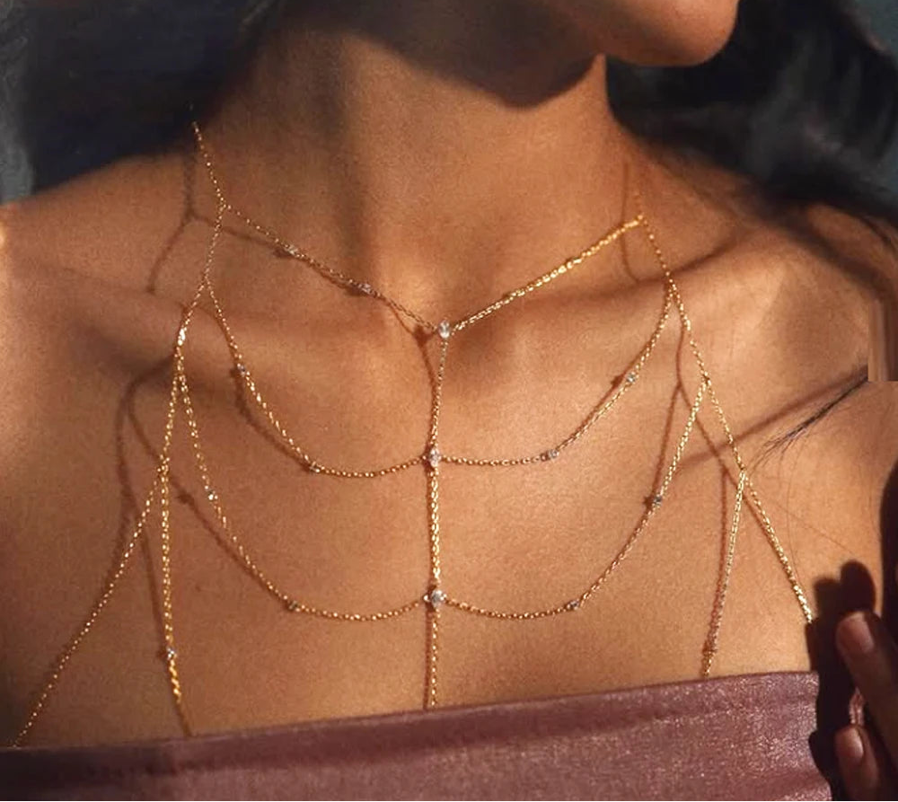 Gold  Multi Layer Body Necklace