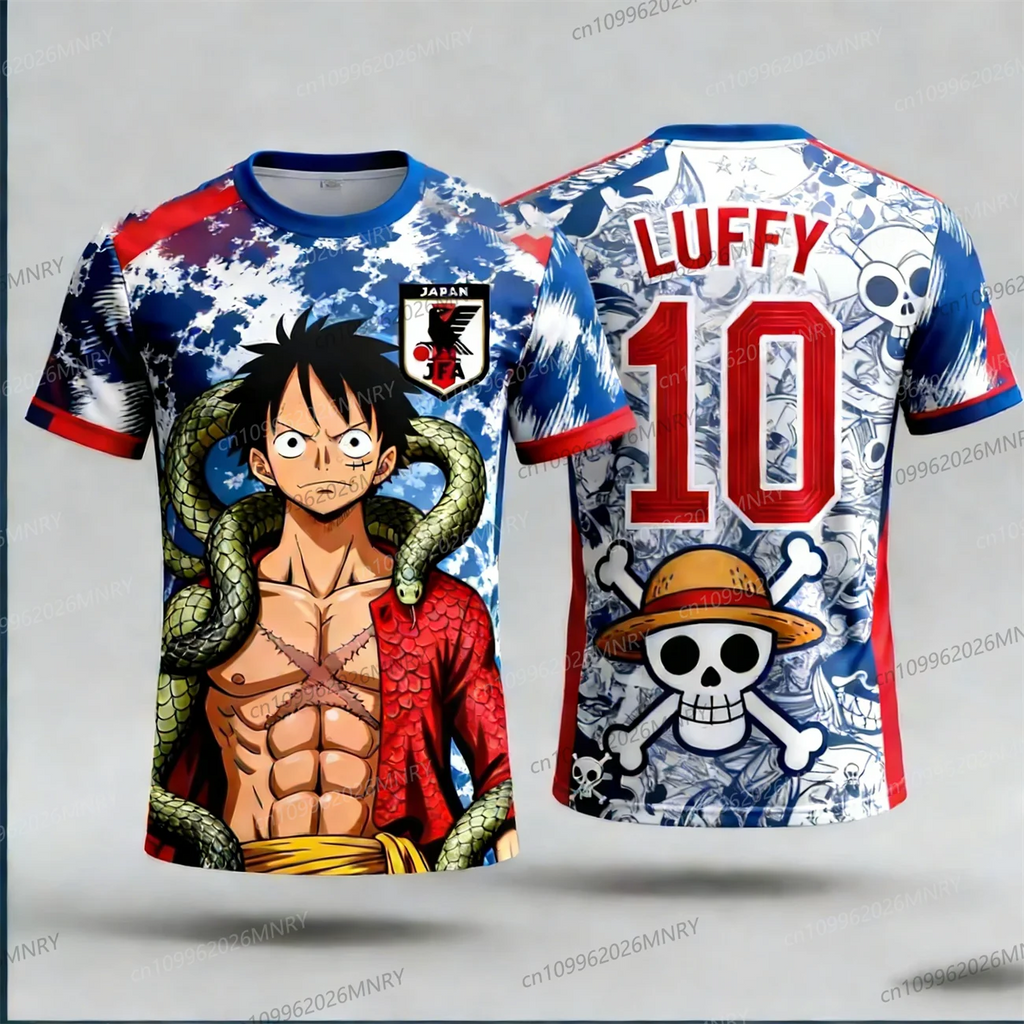 One Piece Luffy Football Jersey T-shirt