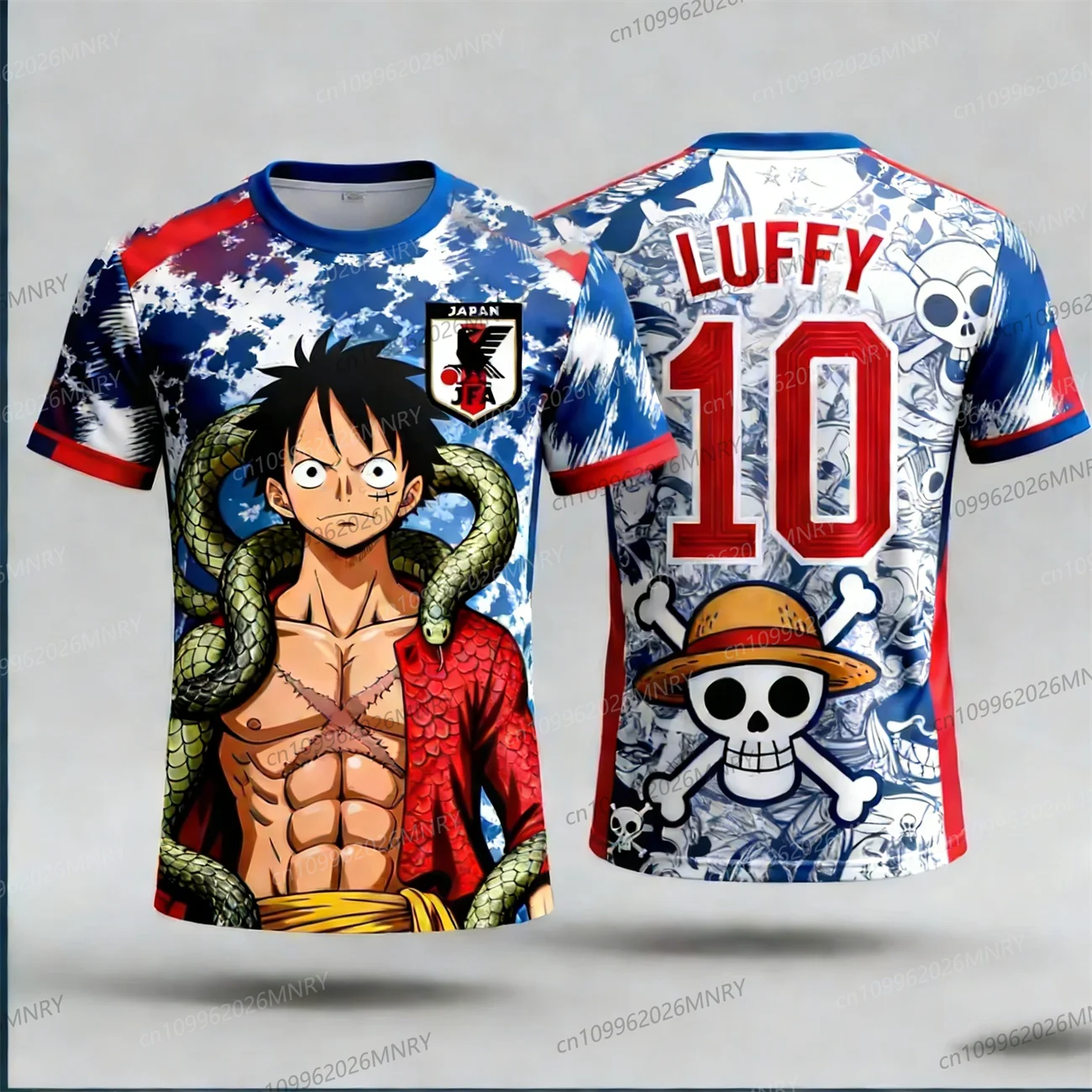 One Piece Luffy Football Jersey T-shirt