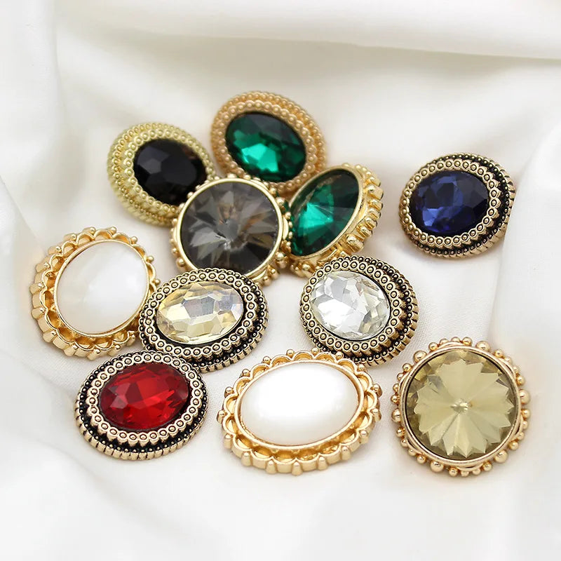 Metal Gold Gems Buttons
