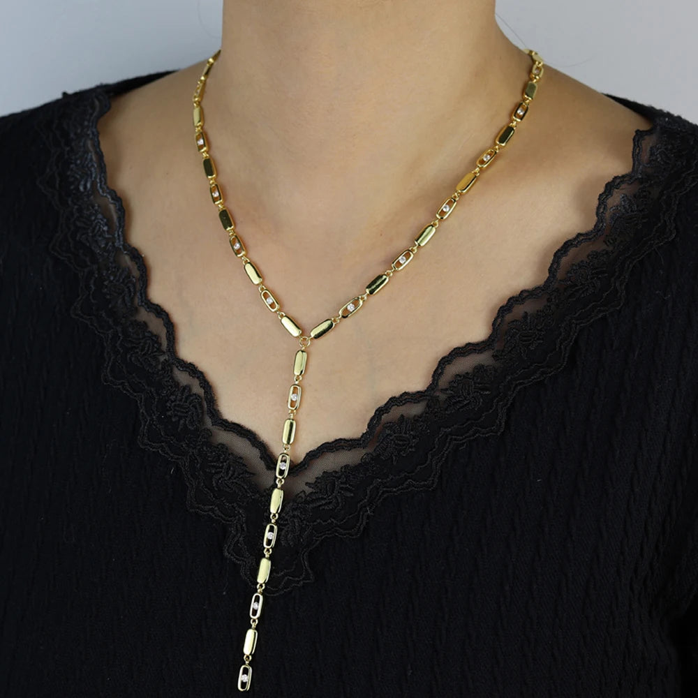 Gold Hand Bracelet, Choker Lariat Necklace