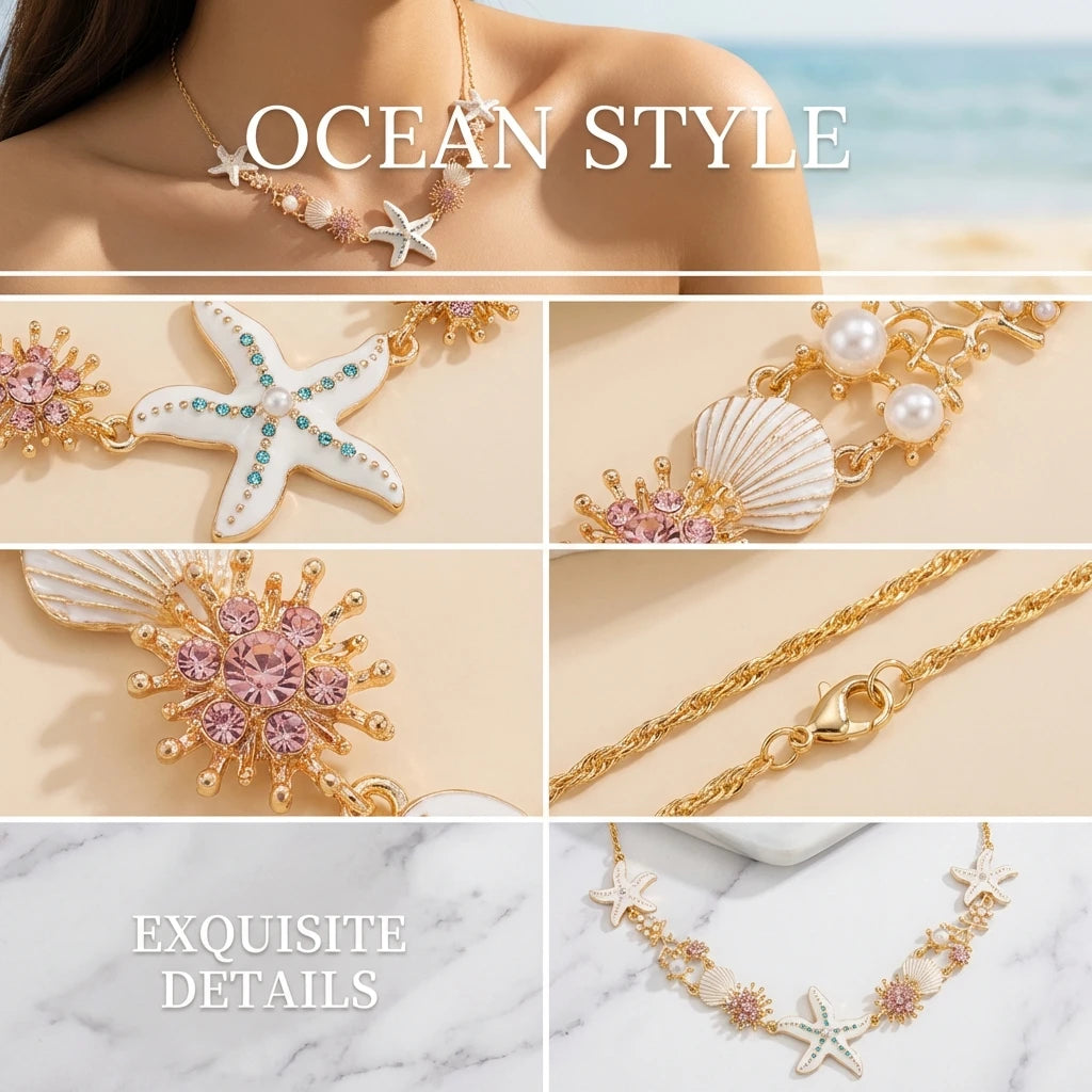 Starfish  Pearl  Necklace