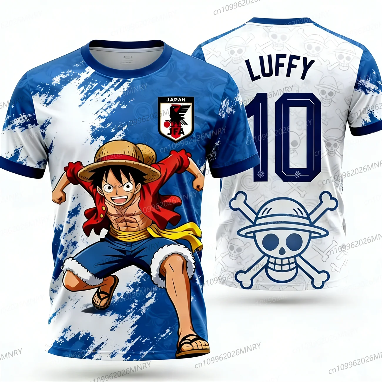One Piece Luffy Football Jersey T-shirt