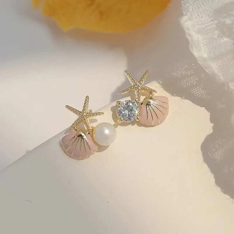 Shell Starfish Earrings