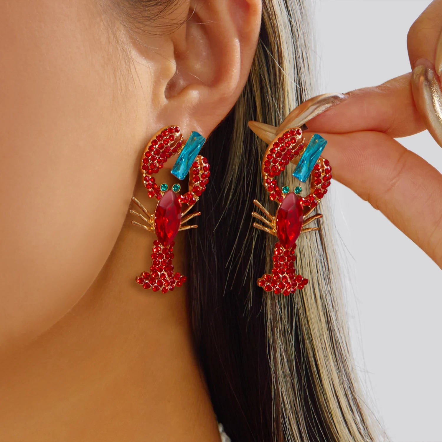 Blue Seahorse  Earrings