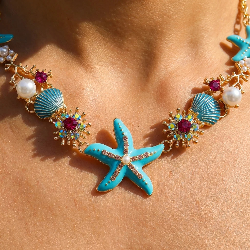 Starfish  Pearl  Necklace