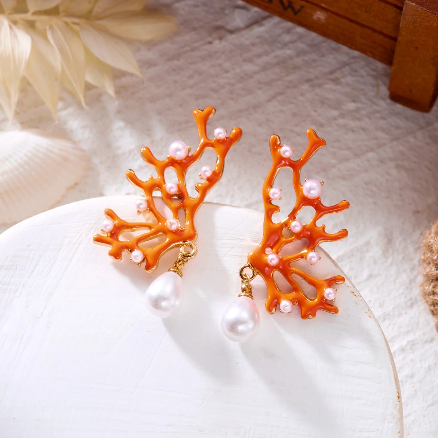 Red Coral Earrings