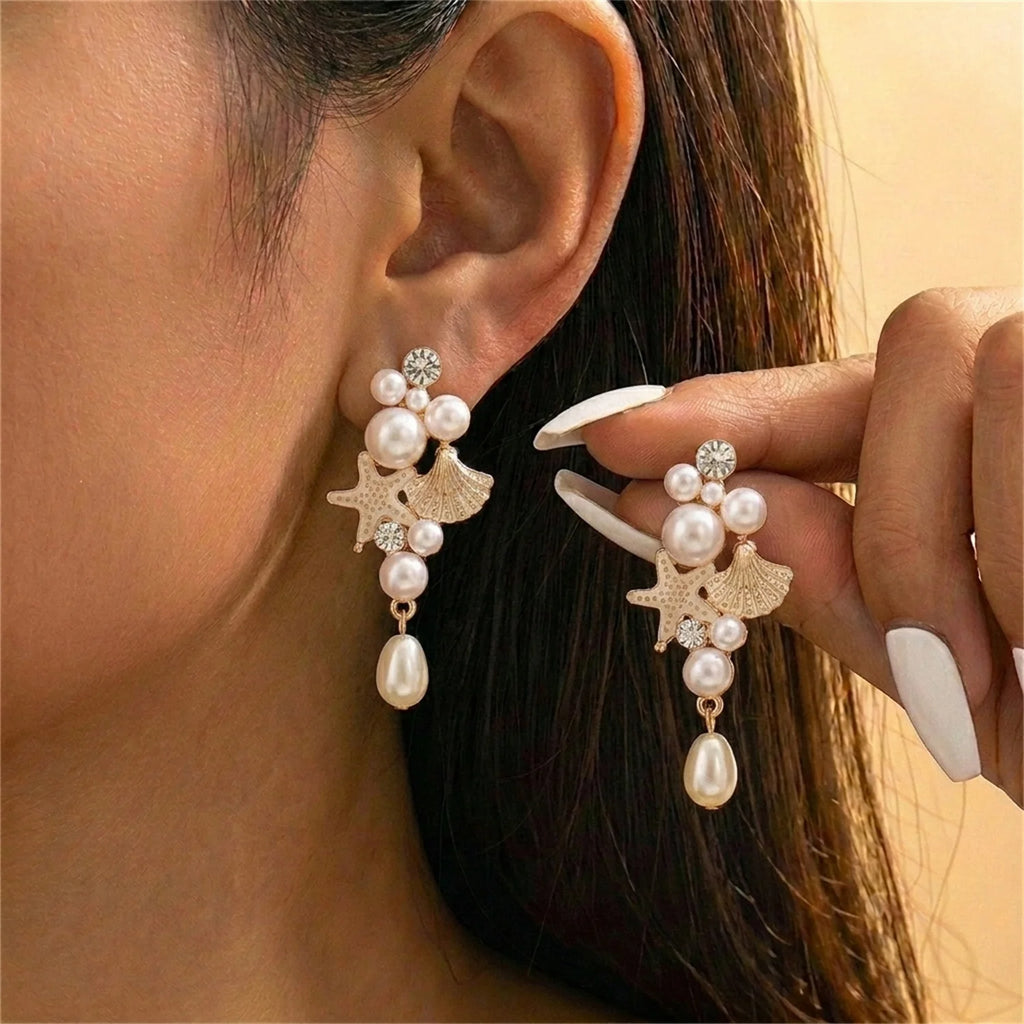 Starfish Seashell Earrings