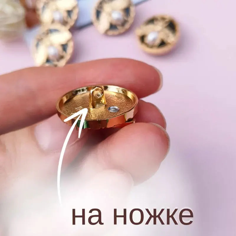 Gold Black Bee Metal Buttons