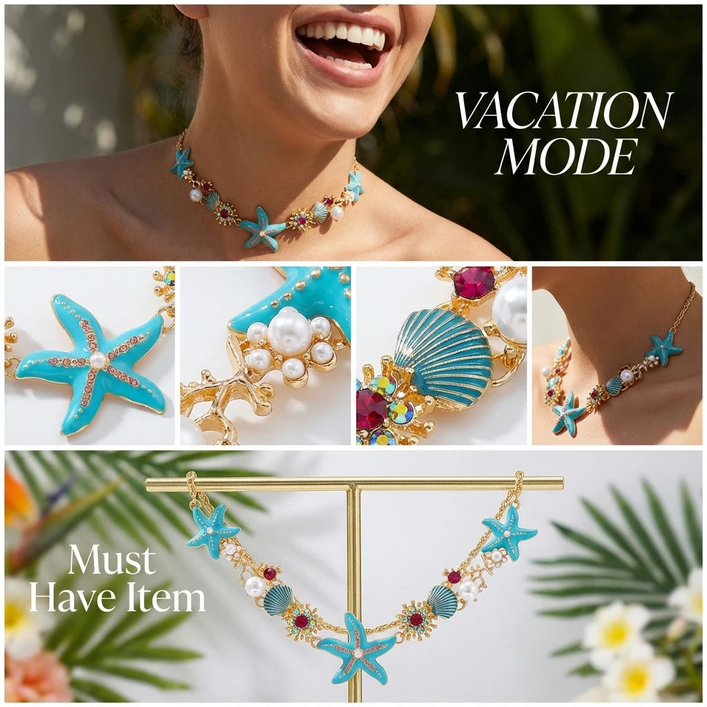 Starfish  Pearl  Necklace