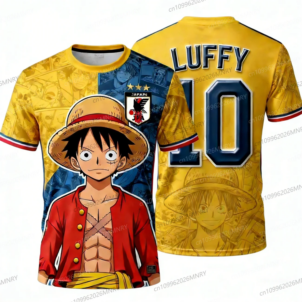 One Piece Luffy Football Jersey T-shirt