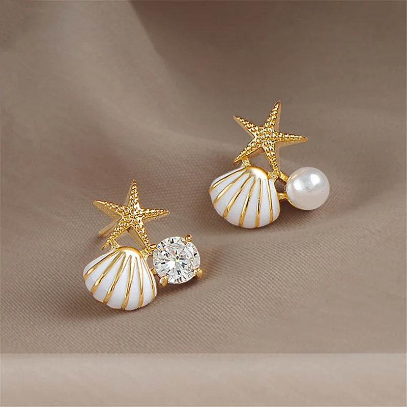 Shell Starfish Earrings