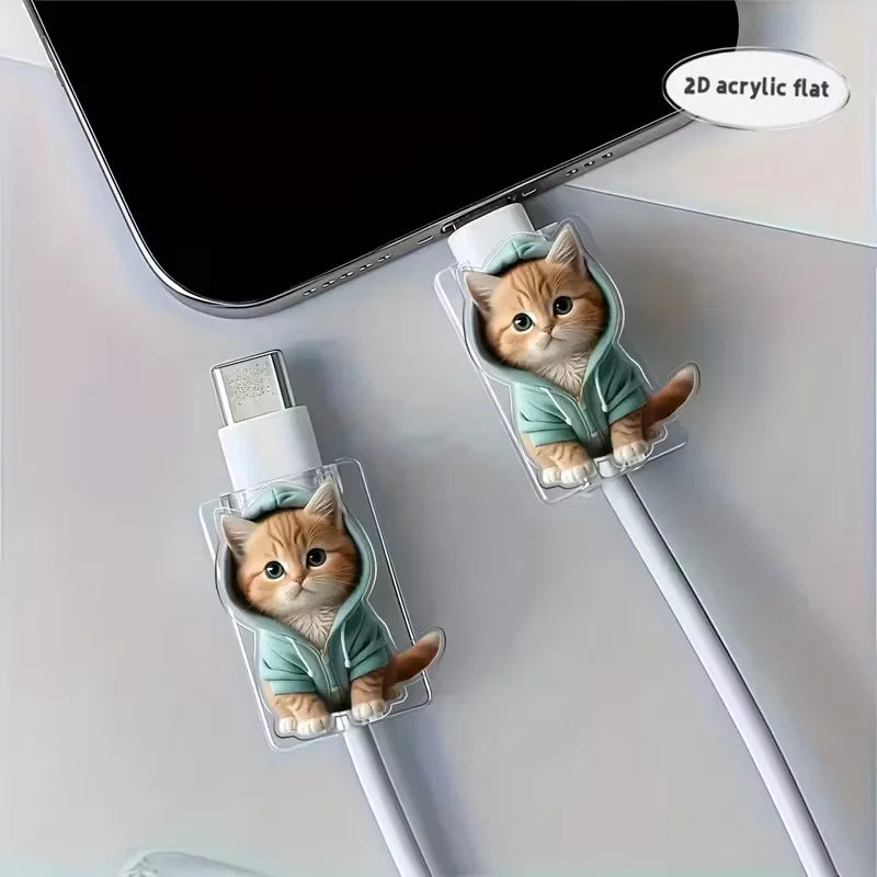 Cat-Shaped Data Cable Protectors