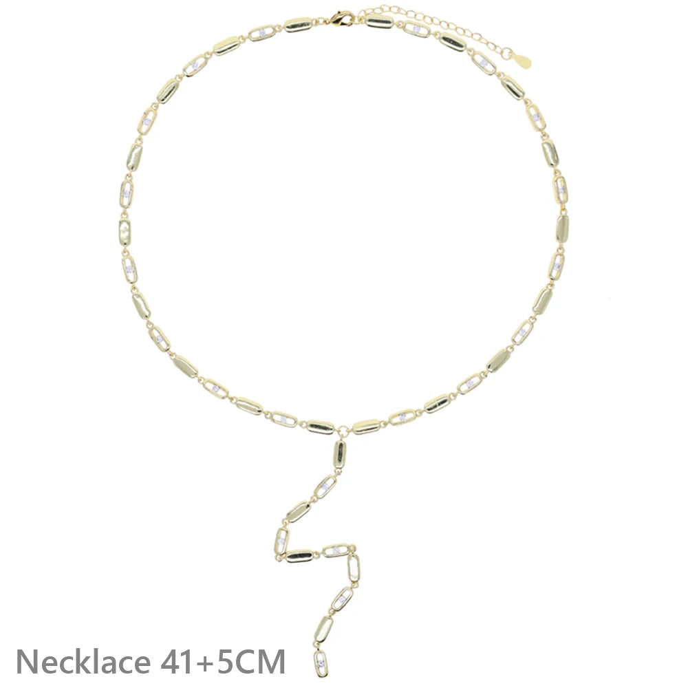 Gold Hand Bracelet, Choker Lariat Necklace