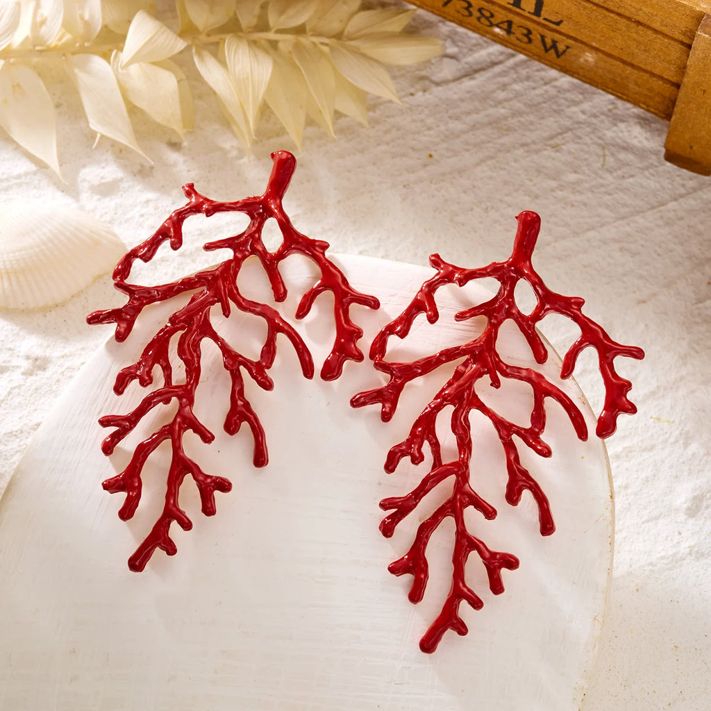 Red Coral Earrings