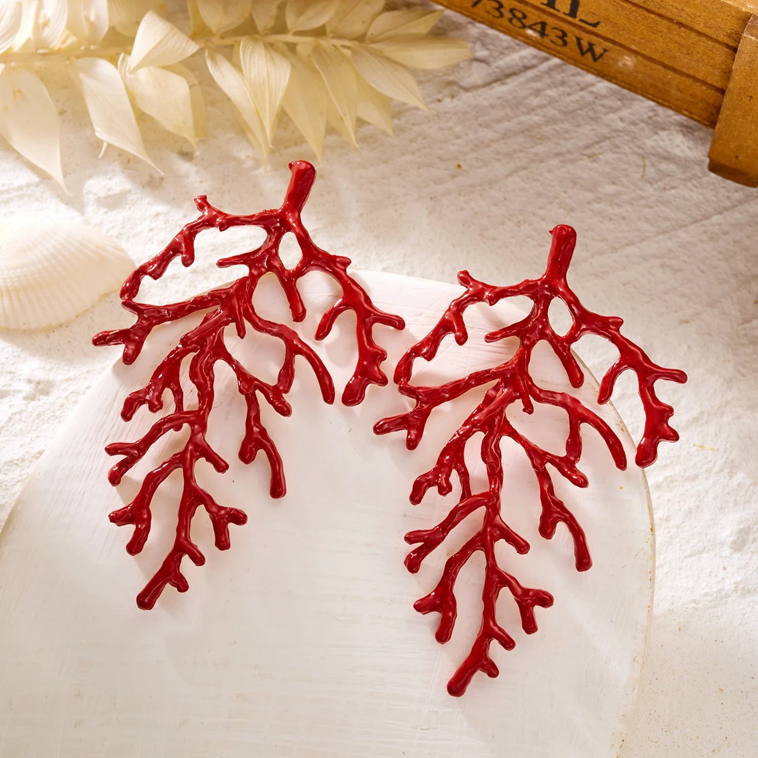 Red Coral Earrings
