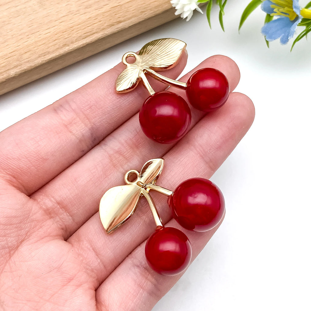 Cherry Charms for Bracelet & Keychain