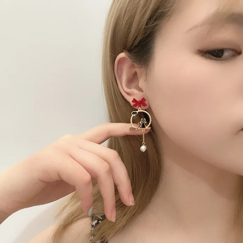 Red Bow Earrings