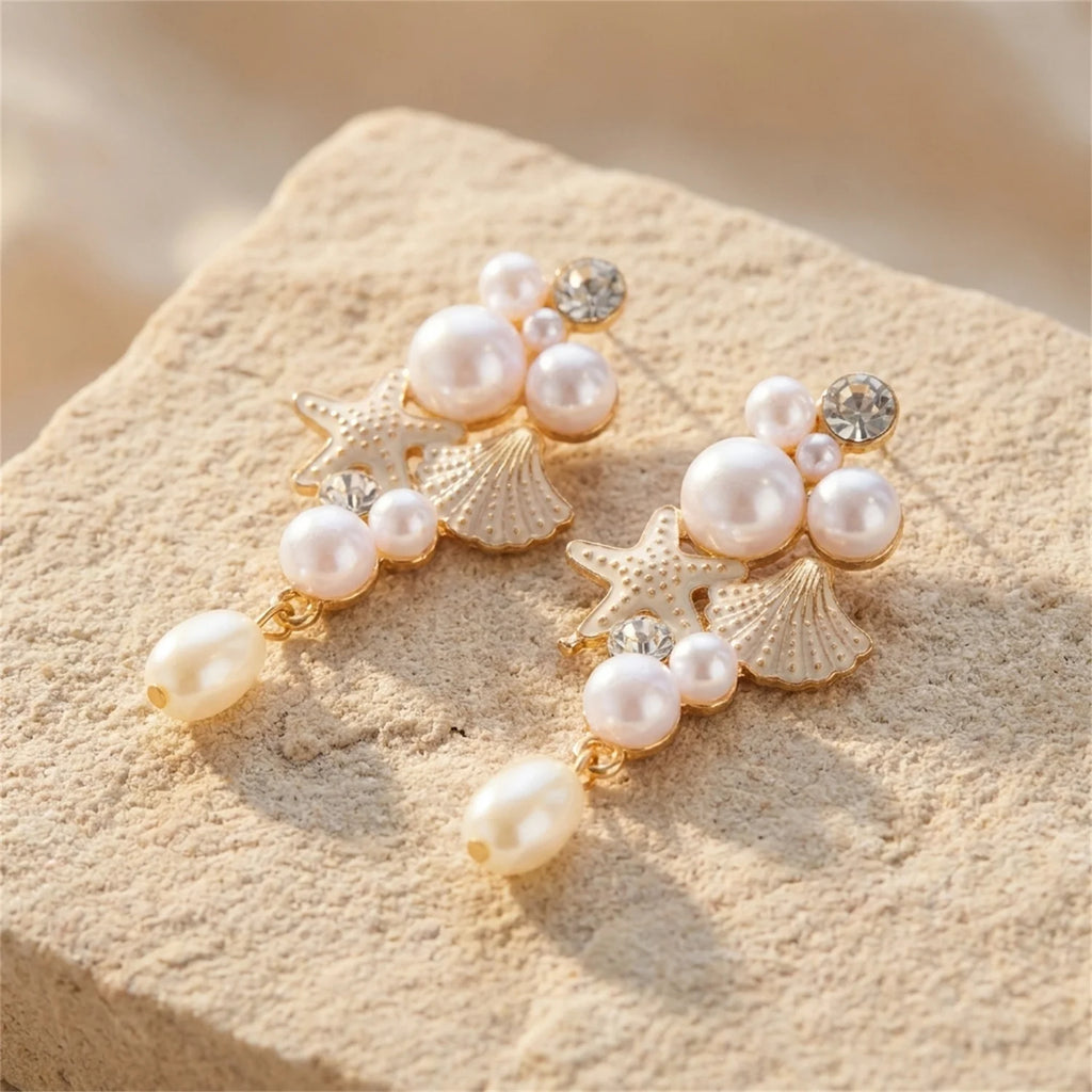 Starfish Seashell Earrings